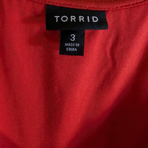 Torrid Red Lace Overlay Dress Plus Size 3 3X XXX Fit Flare Christmas Valentines - Picture 3 of 6